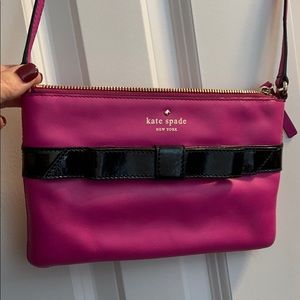 Kate Spade Crossbody purse Fuchsia Black Patent